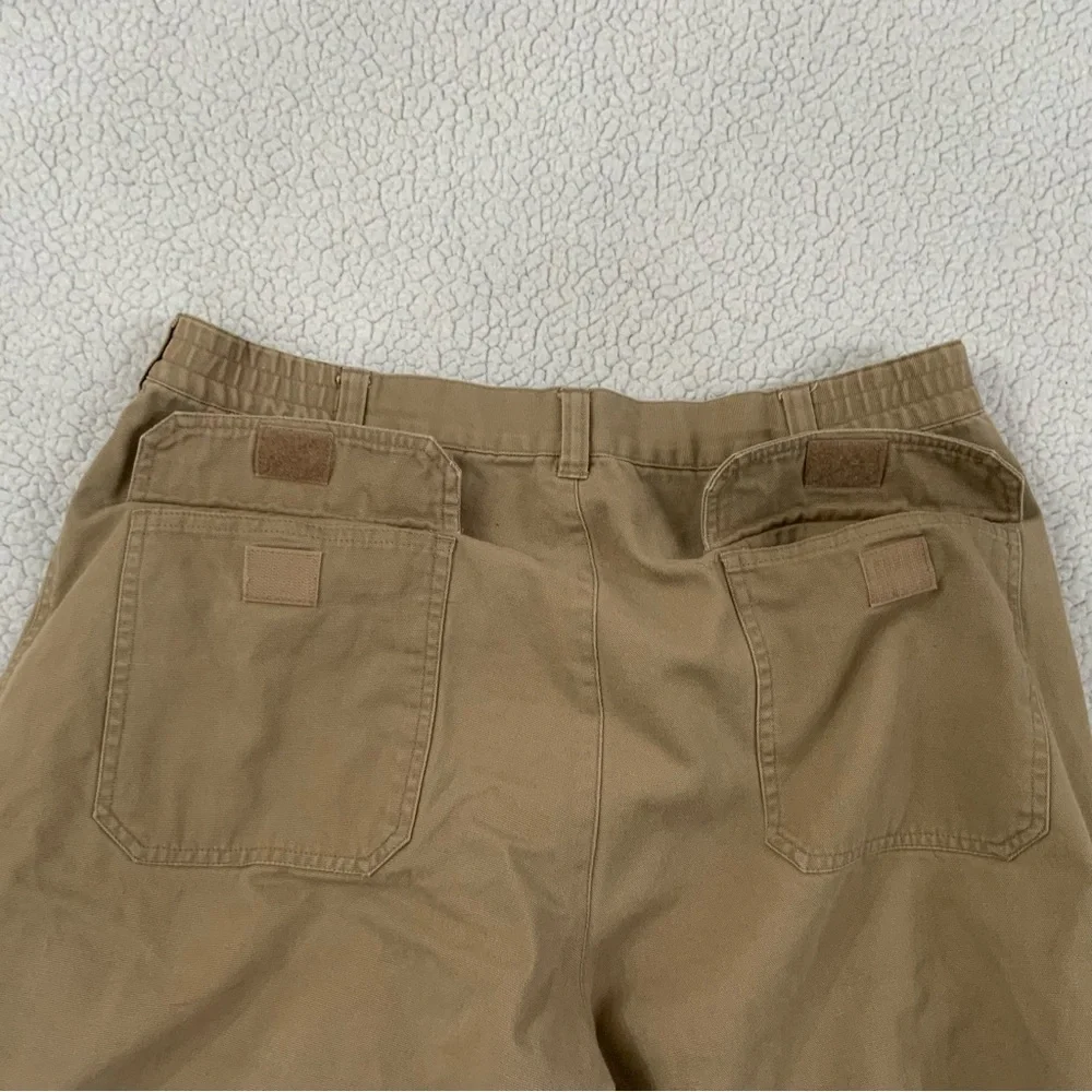 Woolrich Khaki Hiking Shorts Size 33 Ripstop Twill Pockets 100% Cotton Outdoors